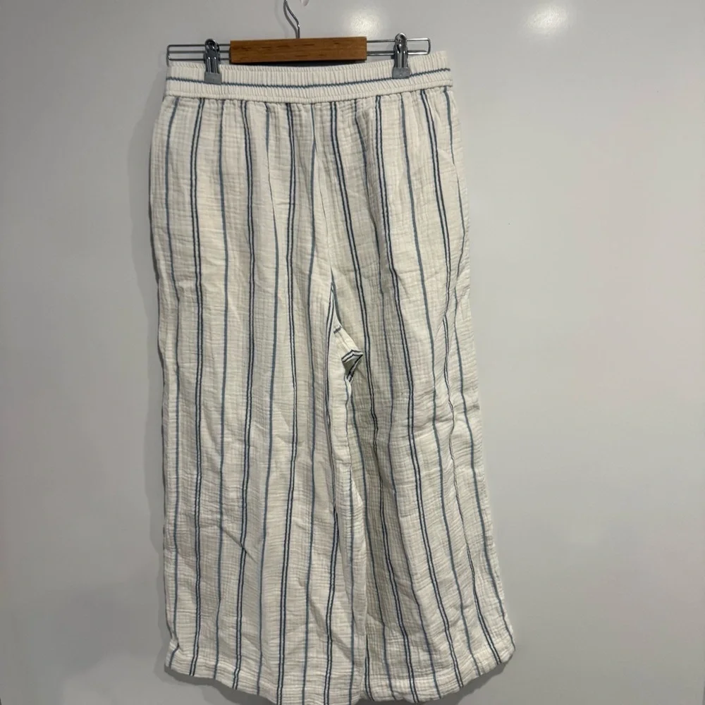 Madewell The Untailored Wide-Leg Crop Pant in Striped Lightspun - Picture 5 of 10